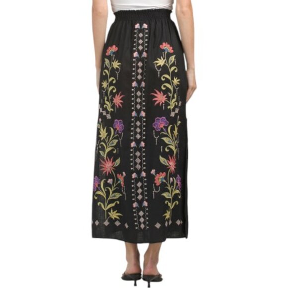 JOHN VARVATOS STAR Linen Blend High Slit Skirt - Picture 2 of 4